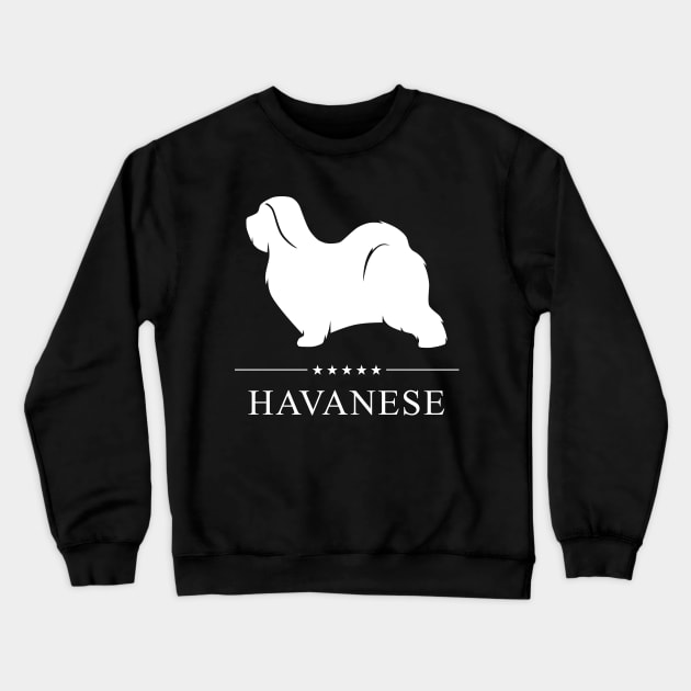 Havanese Dog White Silhouette Crewneck Sweatshirt by millersye